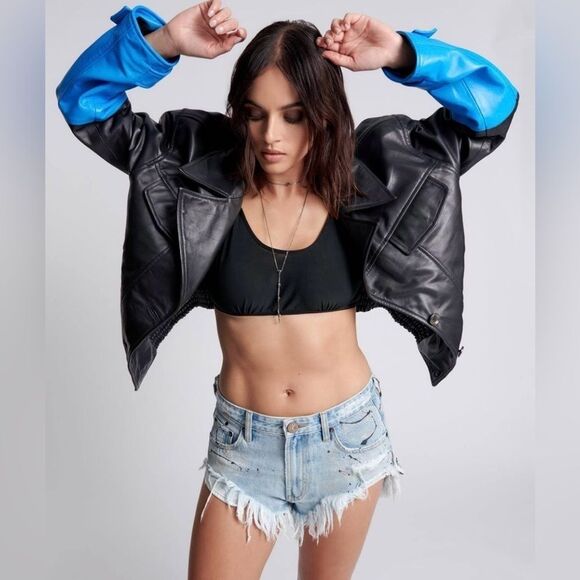 Free People One Teaspoon Fleetwood Artiste Rollers Denim Shorts Size 25 - Picture 1 of 9